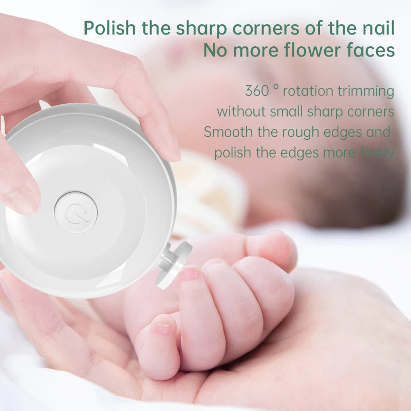 Baby Nail Trimmer Electric Baby Nail Clippers Safe Baby Nail File Kit with 3/6 Replacement Pads Trim Polish Grooming Kit