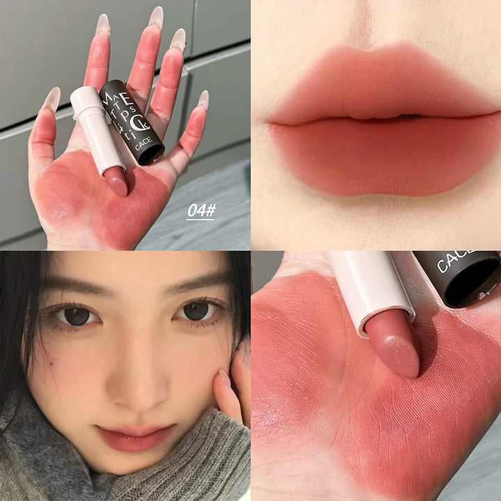 Vintage Party Velvet Matte Lipstick Rose Cream Silky Finish Long-Lasting Waterproof Full Coverage Nude Lip Tint Balm Make Up