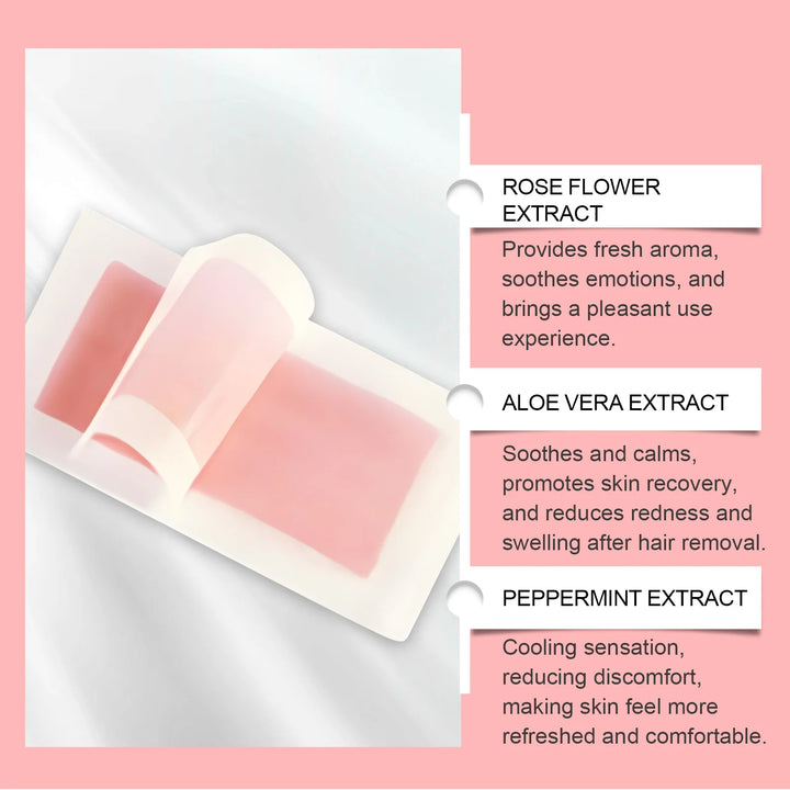 Hair Removal Wax Strip Professional Depilatory Cold Wax Strip Long Lasting Smooth Effective Gentle Body Facial Depilatory