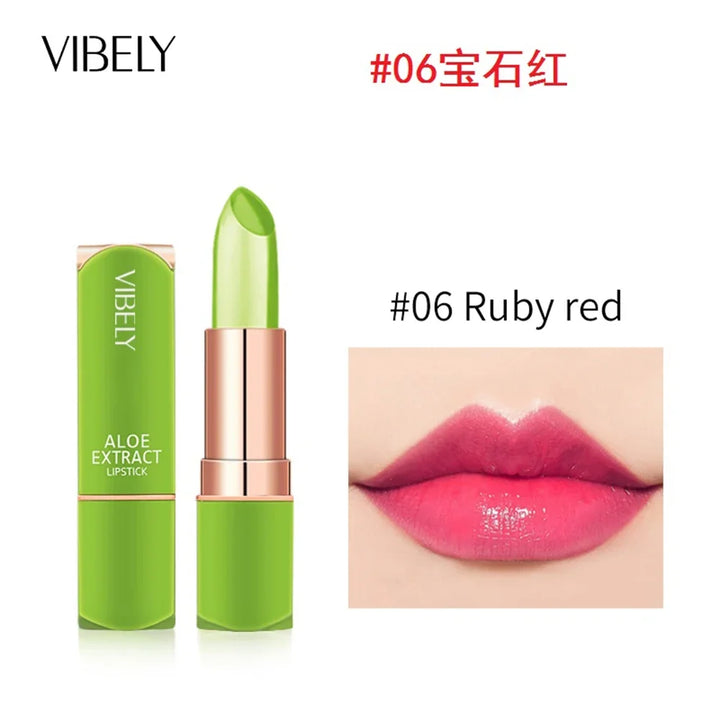 1 Pcs Aloe Vera Magic Lip Balm Temperature Color Change Nutritious Natural Moisture Lipstick Safe Ingredients Care Makeup Lips