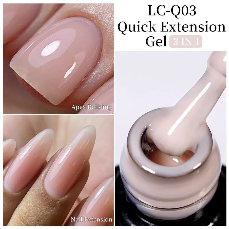 LILYCUTE 15ML Quick Extension Gel Nail Polish Nude Milk White Color Finger Prolong Acrylic Crystal Construction Hard Gel Varnish