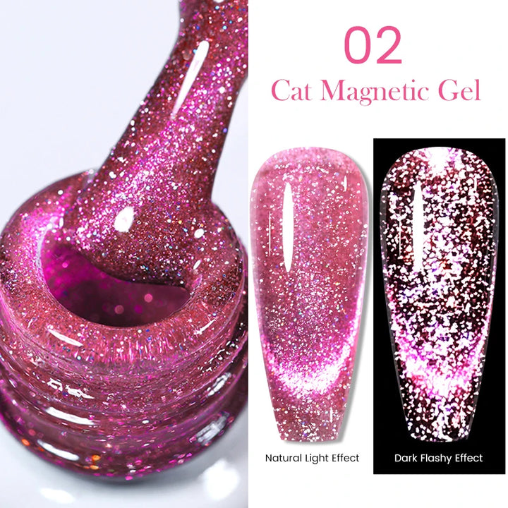 BORN PRETTY Sparkling Glass Bead Cat Magnetic Gel Nail Polish Flash White Spar Red Color Semi Permanent Soak Off UV Gel Varnish