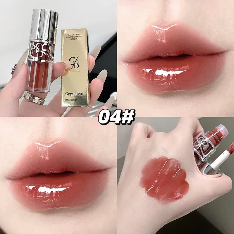 Transparent Moisturizing Lip Gloss Hydrating Drying Lips Mirror Lipstick Makeup Crystal Lip Oil Mirror Lip Glaze Tinted Plumper