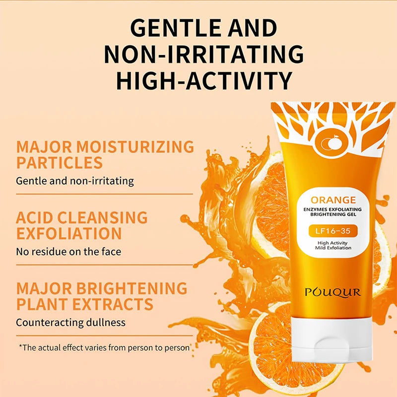 Orange Exfoliating Gel Cream Moisturizer Face Body Scrub Gel Deep Cleansing Moisturizing Facial Exfoliator Peeling Face Scrub