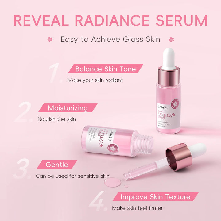 Japan Sakura Extract Serum 17ml Minimize Pores Brighten Skin Hydrating Care Radiance Booster Long Lasting Effect