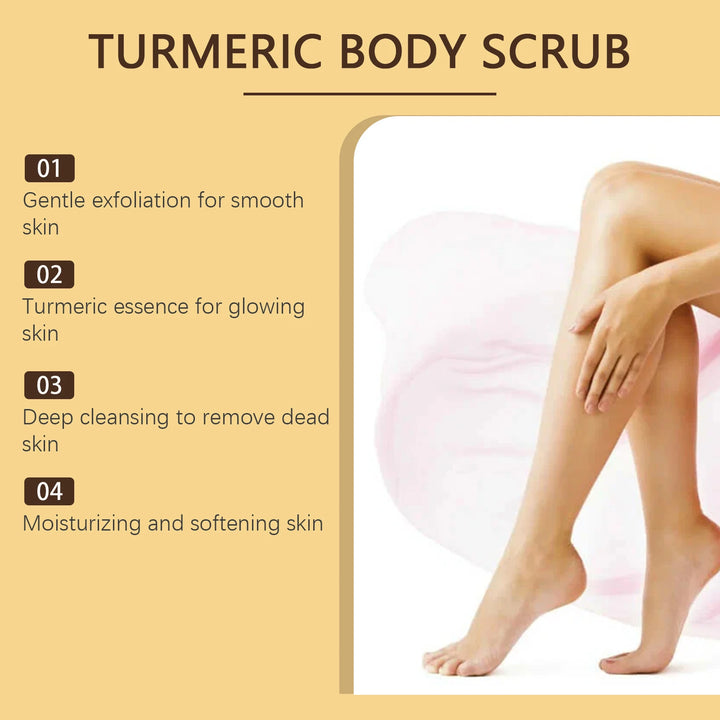 Turmeric Body Scrub Gentle Exfoliating Remove Dead Skin Pore Cleansing Hydrating Natural Brightening Skin Smoothing Skin Care