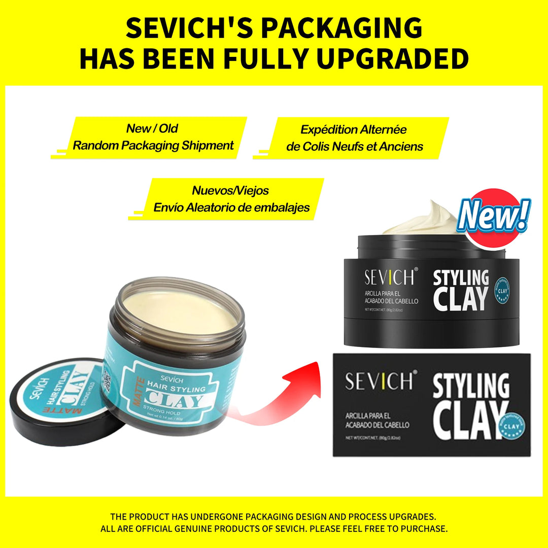 Sevich Matte Strong Hold Hair Styling Clay Gel for Men Hairstyles Wax Matte Finished Molding Cream Natural Styling Hair Clay