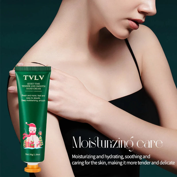 Christmas Moisturizing Skincare Set - Hydrating Hand Cream & Nourishing Lip Balm, Ideal Holiday Gift for Women with Dry Skin
