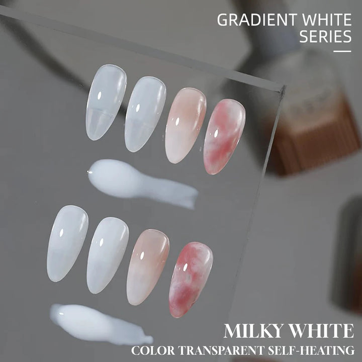 10ml 1-8pcs Milky White Quick Extension Gel Nail Polish Nude Construct Hard Semi Permanent Acrylic Extension Nail Art Varnish