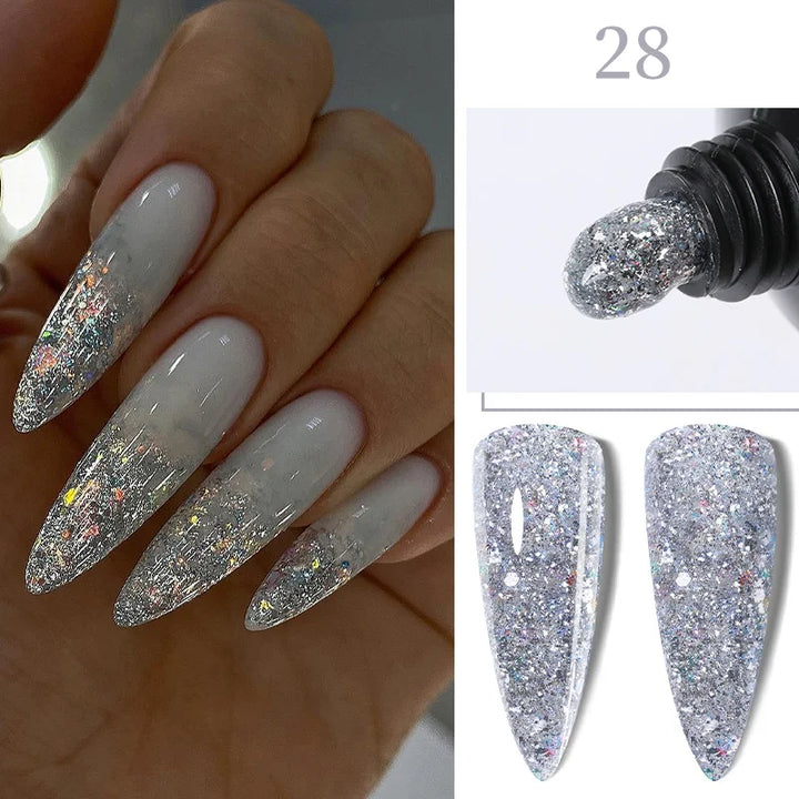 LILYCUTE 15ML Quick Extension Gel Nail Polish Nude Milk White Color Finger Prolong Acrylic Crystal Construction Hard Gel Varnish