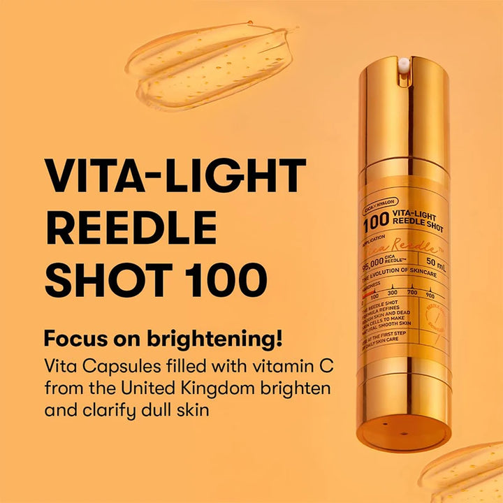 Vita-Light Reedle Serum With Vitamin C Capsules & Vitamin E Korean Skin Booster Enhances Skin Texture Intense Overnight Glowing