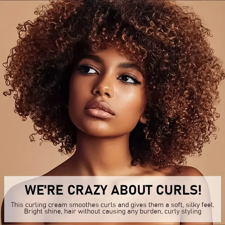 Black castor oil curling cream makes hair naturally fluffy and long-lasting, suitable for wavy and curly hair, protecting hair