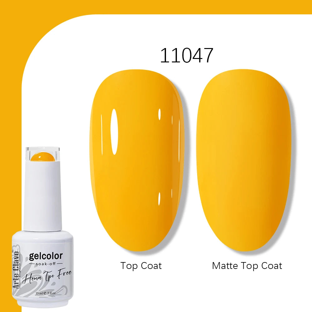 Arte Clavo Solid Color Gel Nail Polish 15ml Soak Off UV LED Gel Semi-Permanent Glitter Polish For Manicure Nail Art Salon Gel