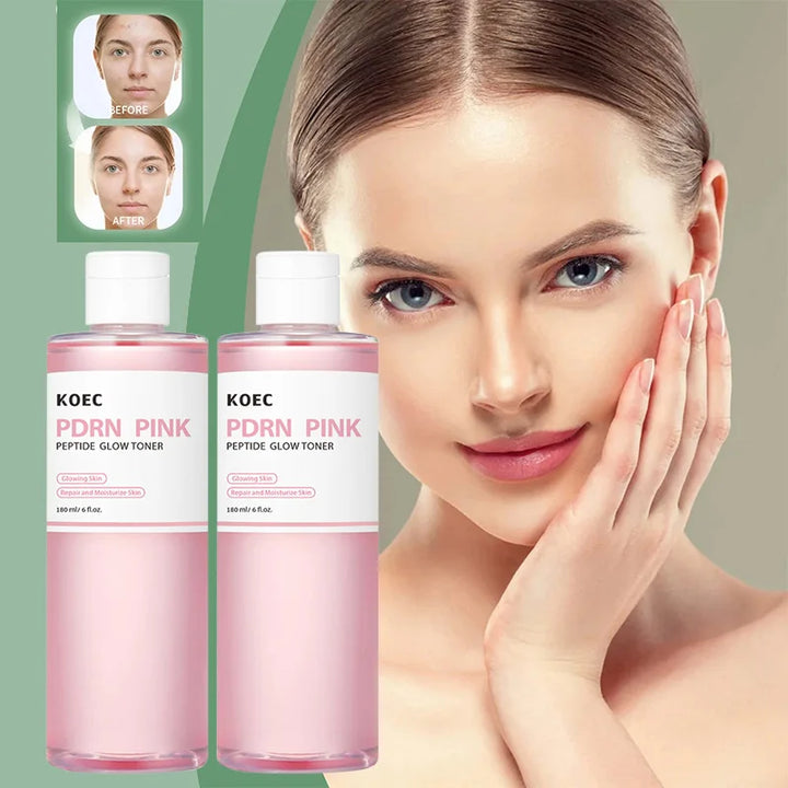 Pink Peptide Glow Toner Moisturizing Rose Facial Essence Water Glowing Skin Repalr Molsturize Skin 180ml/6 Floz Korean Skin Care
