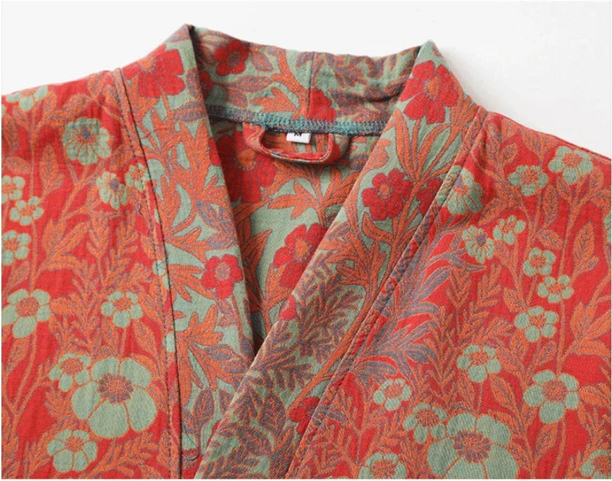 Cotton Printed Women's Bathrobe for Spring and Autumn Pajamas Home Clothing Multi Colors Quick Drying Bathrobes Female