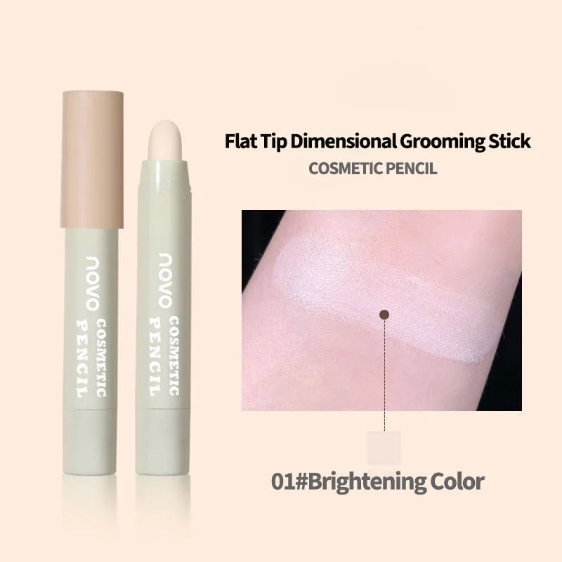 Matte Grey Contour Stick Nose Shadow Cream Three-Dimensional Facial Bronzer Concealer Cosmetics Pearl White Highlighters Makeup