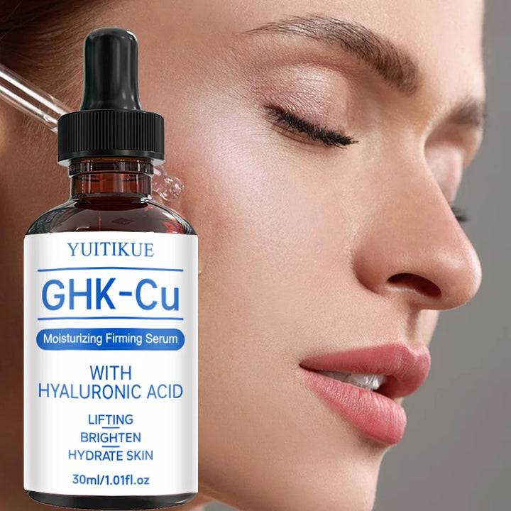 YUITIKUECopper Peptides Serum for Face,Tightening, Soothing,Colagen Boosting with Hyaluronic Acid Skin Care,30ml Serum for Women