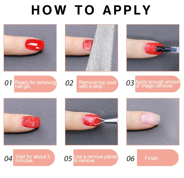 NAILCO 15ml Magic Fast Nail Gel Polish Remover Clean UV Soak Off Semi Permanent Varnish Nail Art Removal Tools Manicure Product