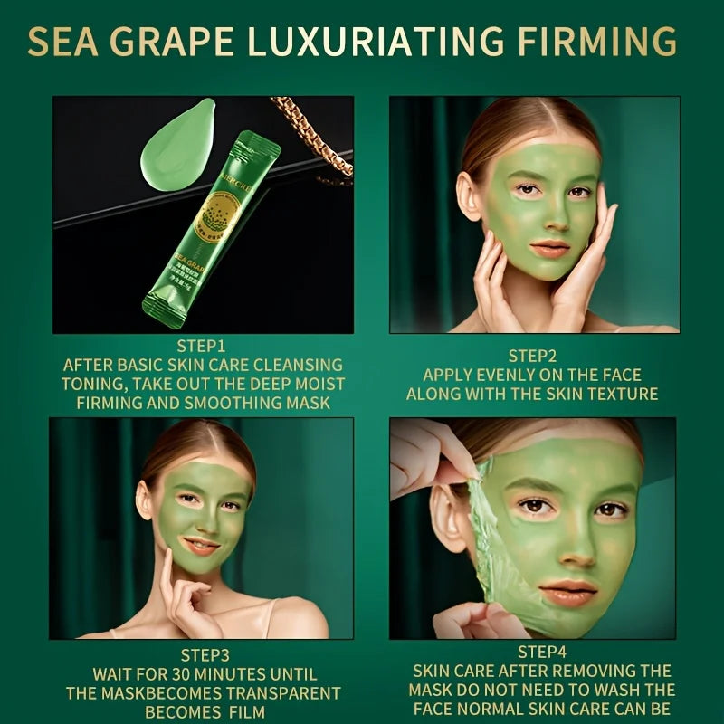 10pcs Mercilen Sea Grape Peeling Facial Masks Anti Wrinkle Moisturizing Hydrating Anti-Aging Peel-Off Face Mask Tearing Masks