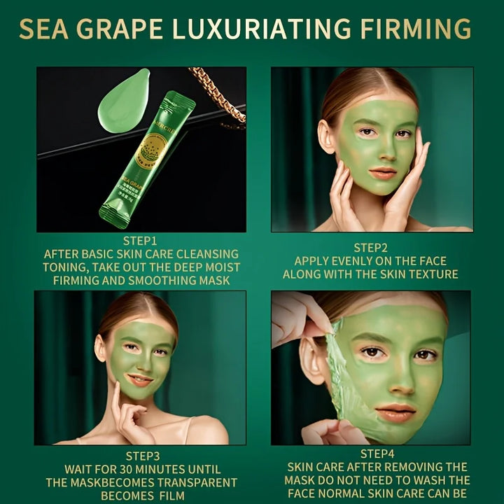 10pcs Mercilen Sea Grape Peeling Facial Masks Anti Wrinkle Moisturizing Hydrating Anti-Aging Peel-Off Face Mask Tearing Masks