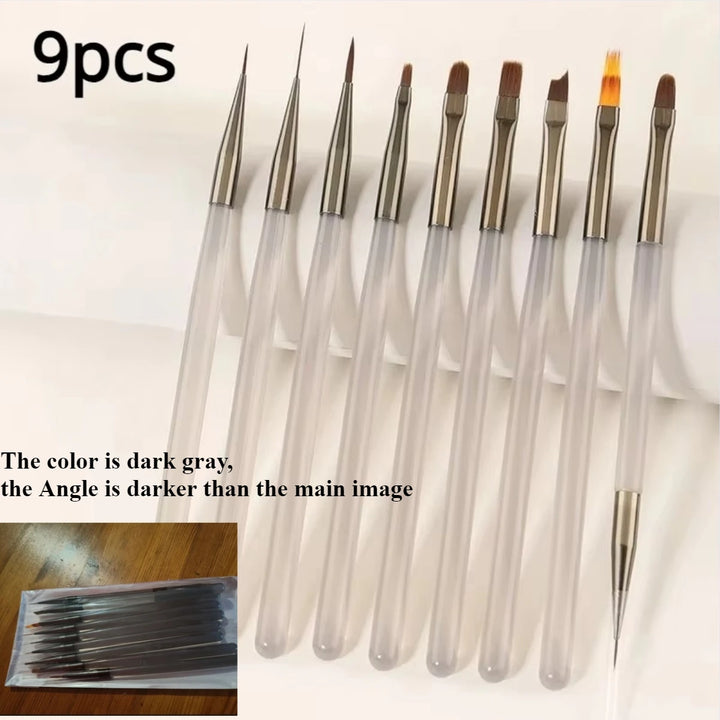 Nails Art Liner Brushes Elongated Lines Striping Drawing Painting  6/9/12/15/18/25mm Nail Design Pen Professional Manicure Tool