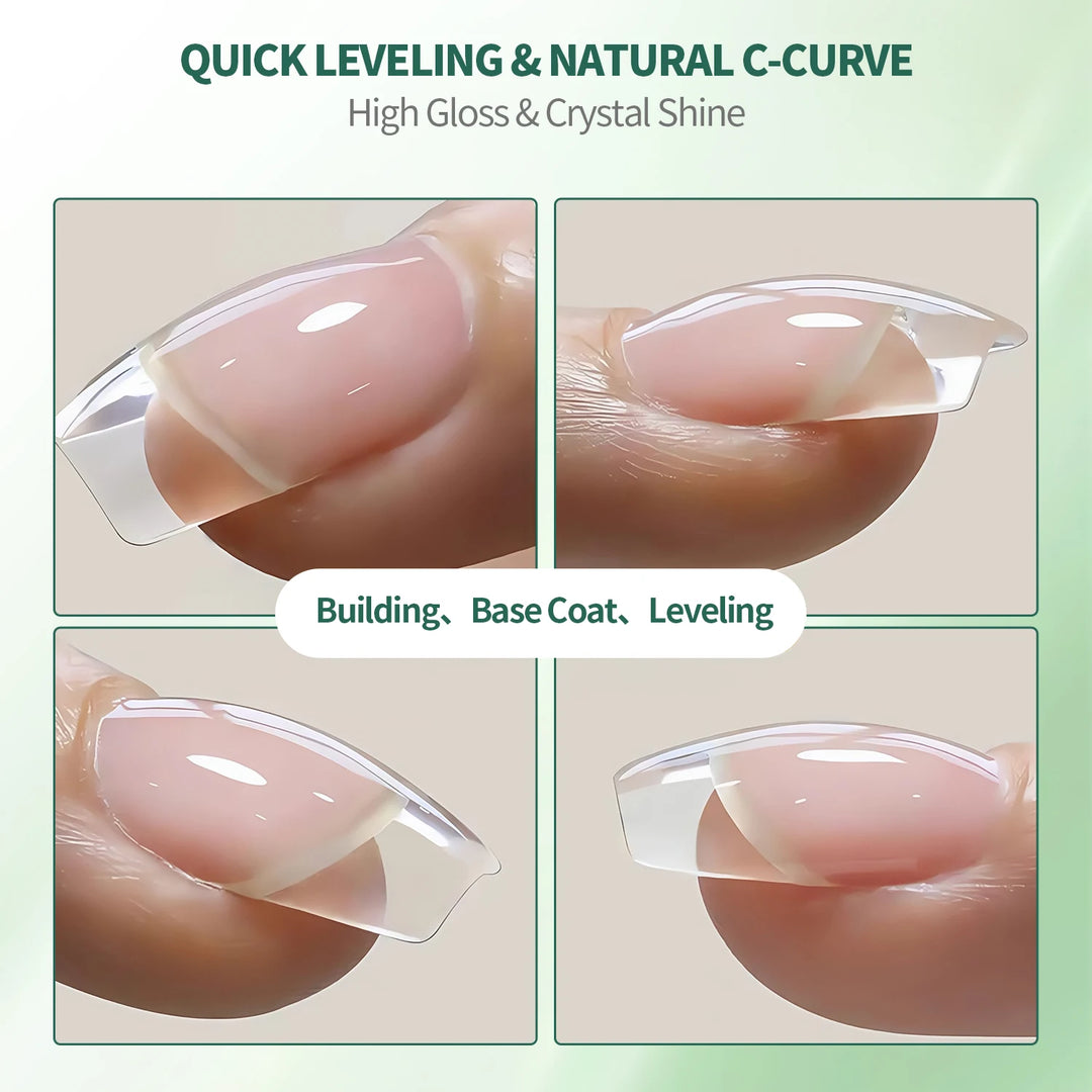 Nailpop Builder Nail Gel 4 Colors Base Coat Strengthener Thickening Extension Rhinestone Glue Gel Polish Brush in Bottle 15ml