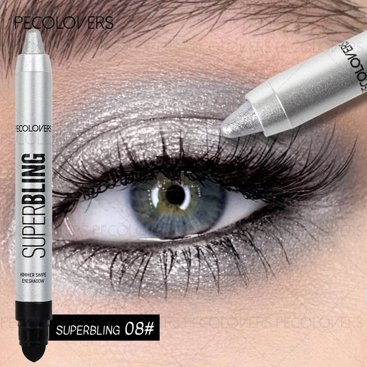 1 Pc High Color Rendering Shimmer Eyeshadow Pen, Shiny Colors Eye Shadow Stick, Eye-catching Eye Makeup, Music Festival Makeup