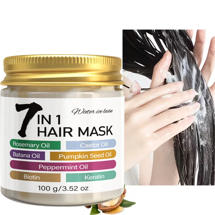 Rosemary & Castor Oil Hair Mask with Keratin, Batana & Peppermint Oil Smoothing Nourishing Treatment for Dry Hair 100g