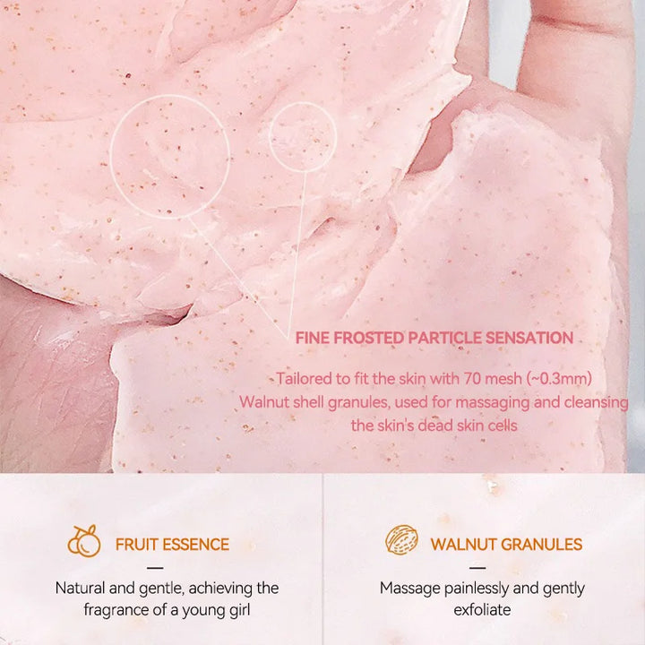 Meidian Peach Extract Body Scrub Moisturizing Cleansing Exfoliating Smooth Texture Natural Nourishing Bath Use Gentle Exfoliatio