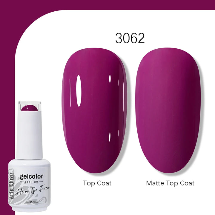 Arte Clavo Solid Color Gel Nail Polish 15ml Soak Off UV LED Gel Semi-Permanent Glitter Polish For Manicure Nail Art Salon Gel
