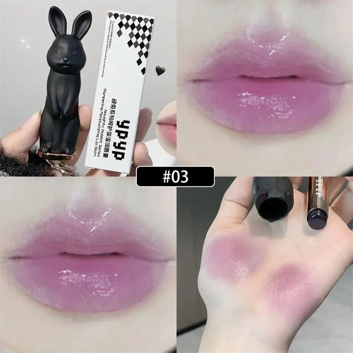 Rabbit Moisturizing Lip Balm Purple Rose Tint Crystal Jelly Colored Anti-chapped Lip Care Smoothens LipLines Base Clear Lipstick