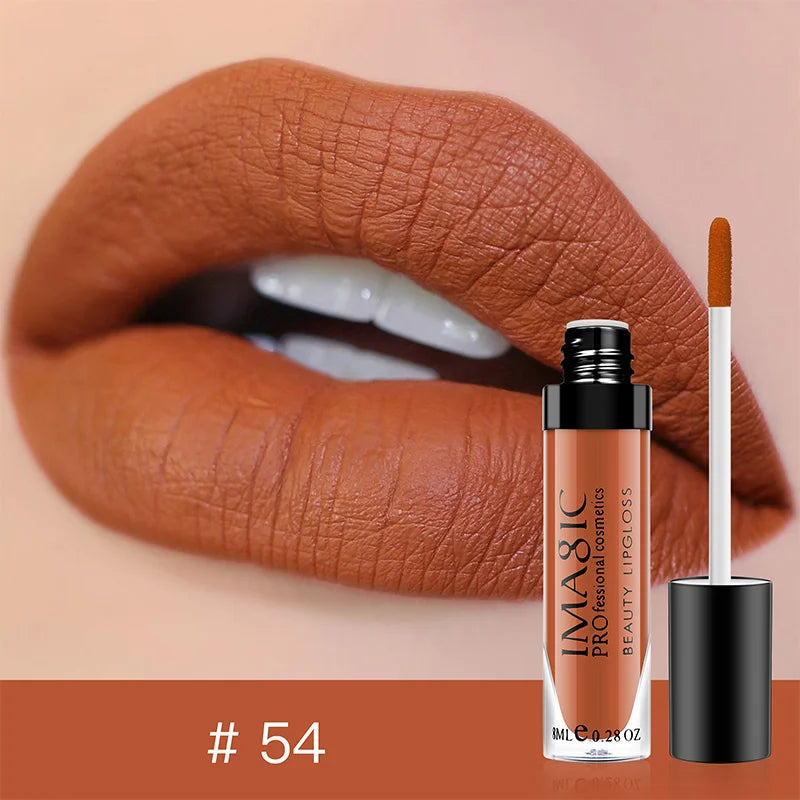 IMAGIC Lip Gloss Makeup Long Lasting Waterproof Lipstick Velvet Non-stick Cup 28 Colors Lip Tint Matte Sexy Red Liquid Lip Stick