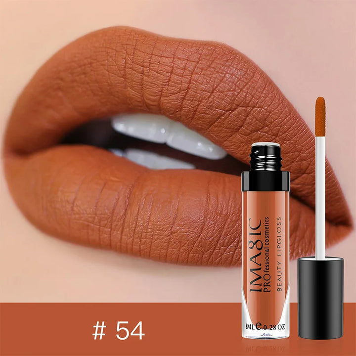 IMAGIC Lip Gloss Makeup Long Lasting Waterproof Lipstick Velvet Non-stick Cup 28 Colors Lip Tint Matte Sexy Red Liquid Lip Stick