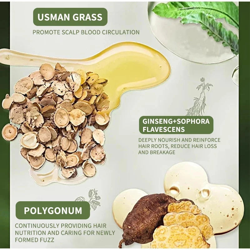 Usman Grass Platycladus Herbal Shampoo Soap Natural Hair Loss Treat Strengthens Roots Controls Oil Cleanses Scalp Hair Growth
