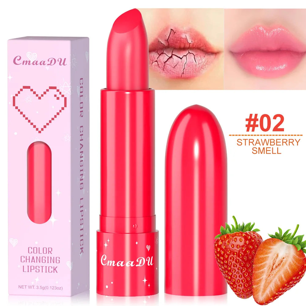 CmaaDu 6 Color Shine Changing Lipstick Waterproof Tinted Lip Balm Fruit Infused Nourishing Glow For Moisturizing Lip Care