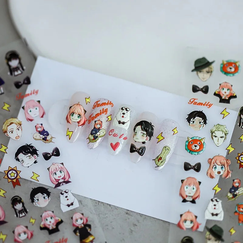 Disney Princess Cartoon 5D Nail Stickers Nail Art Decoration Frozen Snow White Nail Art Stickers Nail Supplies