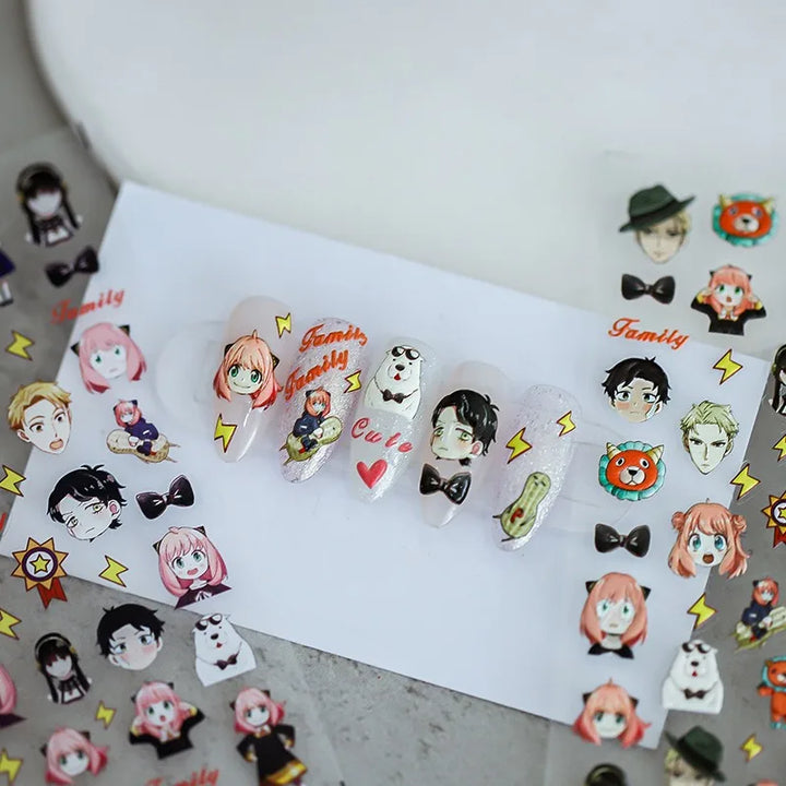 Disney Princess Cartoon 5D Nail Stickers Nail Art Decoration Frozen Snow White Nail Art Stickers Nail Supplies