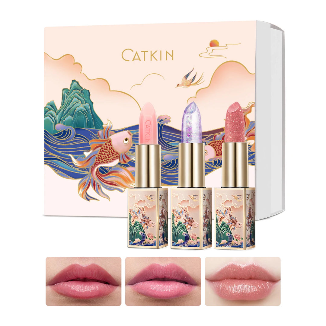 CATKIN Moonlight Lip Balm 3PCS SET Glossier with Nutritious Formulation for Instant Shine, Colour Changing Lip Balm