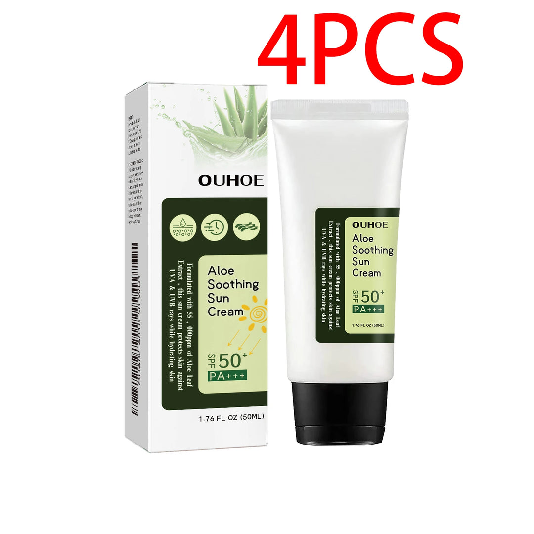 Aloe Vera Protective Cream Hydrating Refreshing UV SPF 50+ Isolation Sunscreen Moisturizing Facial Body for Daily Sun Protection