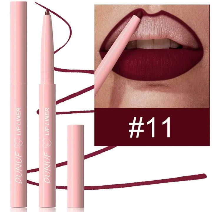 12color Velvet Matte Lip Liner for Easy Coloring Lip Makeup Nude Red Brown Tint Lipliner Soft Smooth Lasting Lipliner Crayon Set