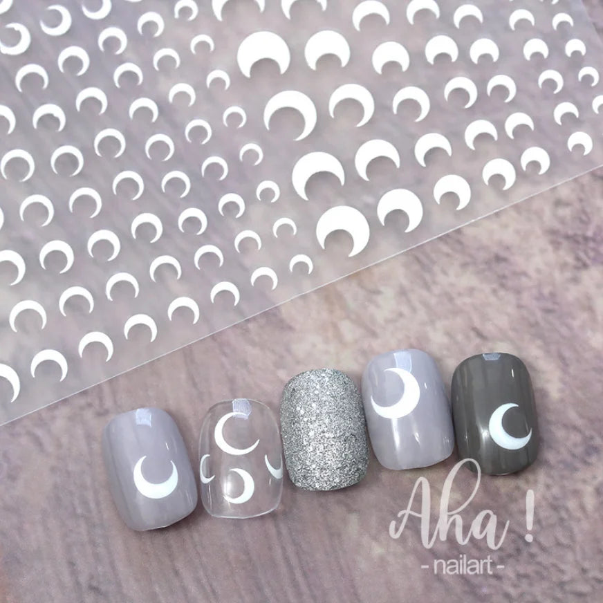 3D Nail Art Stickers  Translucence Moon/Star/Cloud Ultra-thin Nail Decals 3d Self-Adhesive White Cloud Moon Star Kawaii Sliders