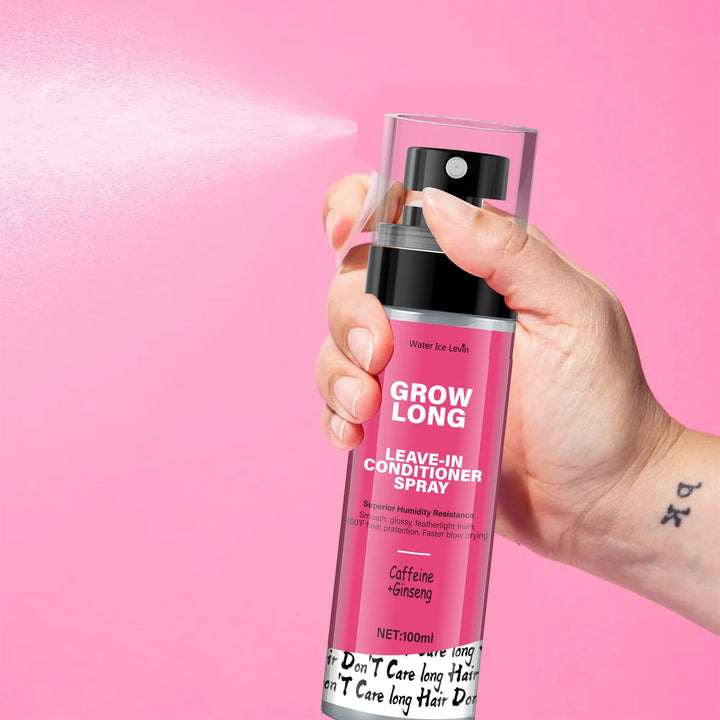 Leave-In Conditioner Spray and Softener, Long Biotin - Anti-Frizz Deep Conditioner for Split Ends and Fracture - Vitamin E, Caffeine and Ginseng, Suitable for Curly Hair, Dry and Damaged Hair