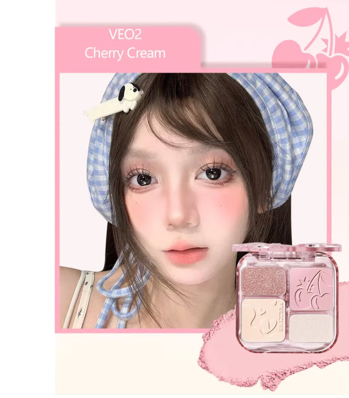 VEECCI 4 Color Contour Palette Powder Matte Shimmer Bronzer Highlighter Brighten  Nude Tones Longlasting Facial  Makeup