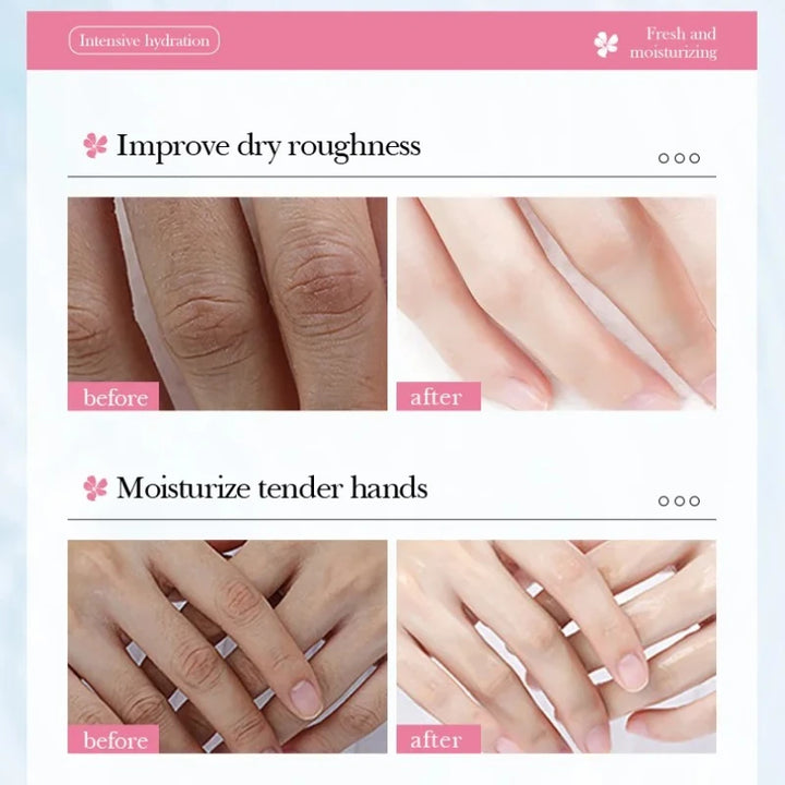 SADOER Sakura Collagen Hand Cream Moisturizing & Nourishing, Brightening Care, Anti-Wrinkle Anti-Crack Cream for Hands 60G