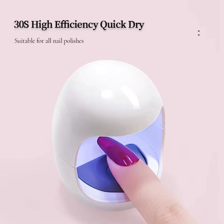 YIKOOLIN 6W Mini UV LED Nail Lamp – Cute Eggshell Design, USB Portable Gel Curing Light