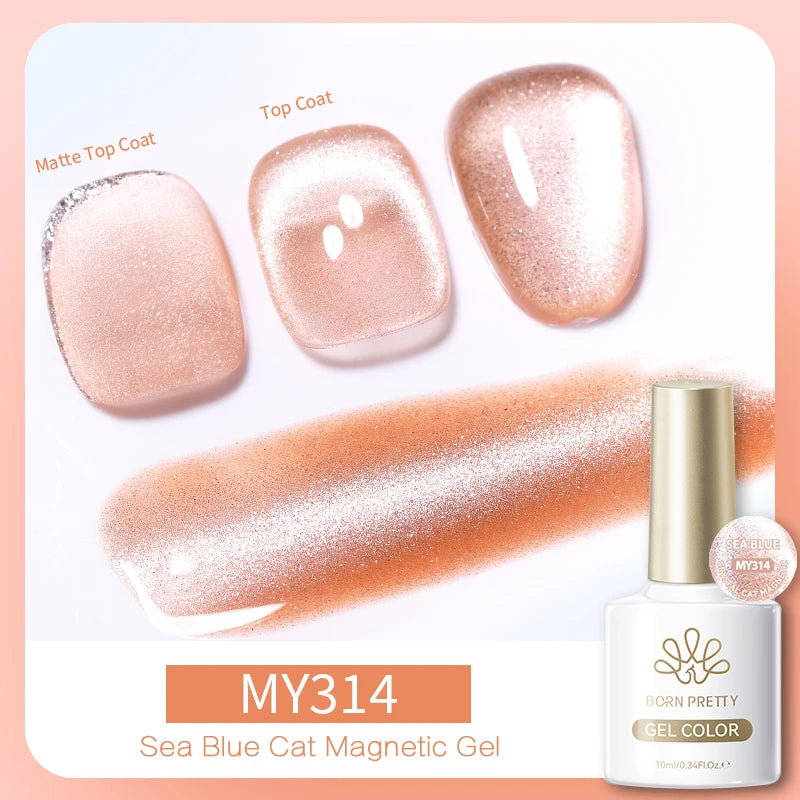 BORN PRETTY 10ml Silver Water Light Cat Magnetic Gel Nail Polish Nail Supplies Vernis Semi Permanent Gel for Fall Winter Nails