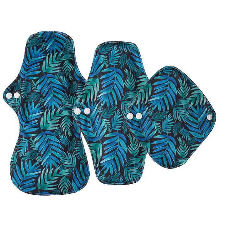 5PCS Small Medium Large Different Period Time Bamboo Reusable Menstrual Pads Washable Sanitary Towels for Lady Women Daily Night