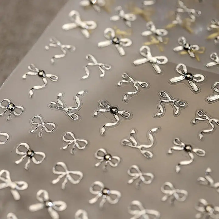 5D Luxury Star Nail Stickers for Nail Art Stars Black Silver Nail Decals Gilding Hollow Out Five-Pointed  Nail Art Design Slider