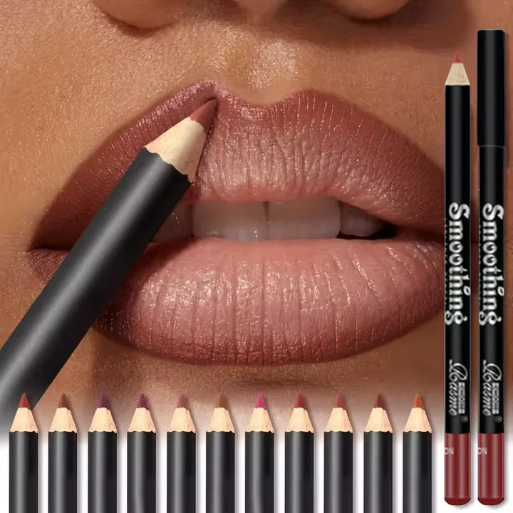 6-Color Waterproof Matte Lip Liner - Long-Lasting, Non-Transfer Formula, Matte Finish, 6 Versatile Shades