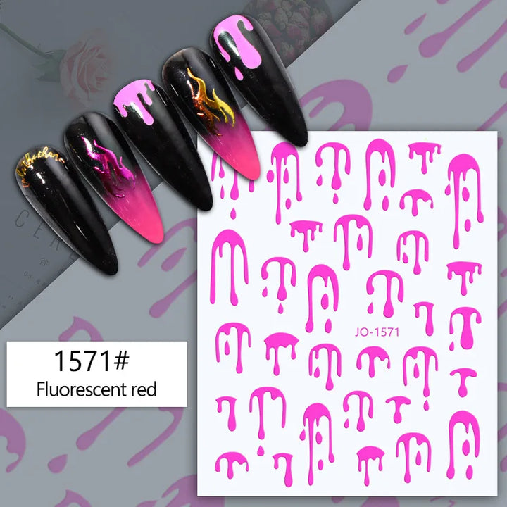 Nail Art Stickers Water Decals Eyes Stripe Nail Art Decorations for Manicure Accessories Press on Nails Foil Stickers and Decals